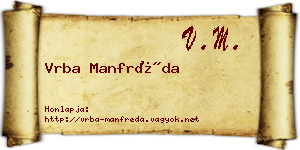 Vrba Manfréda névjegykártya