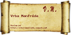 Vrba Manfréda névjegykártya